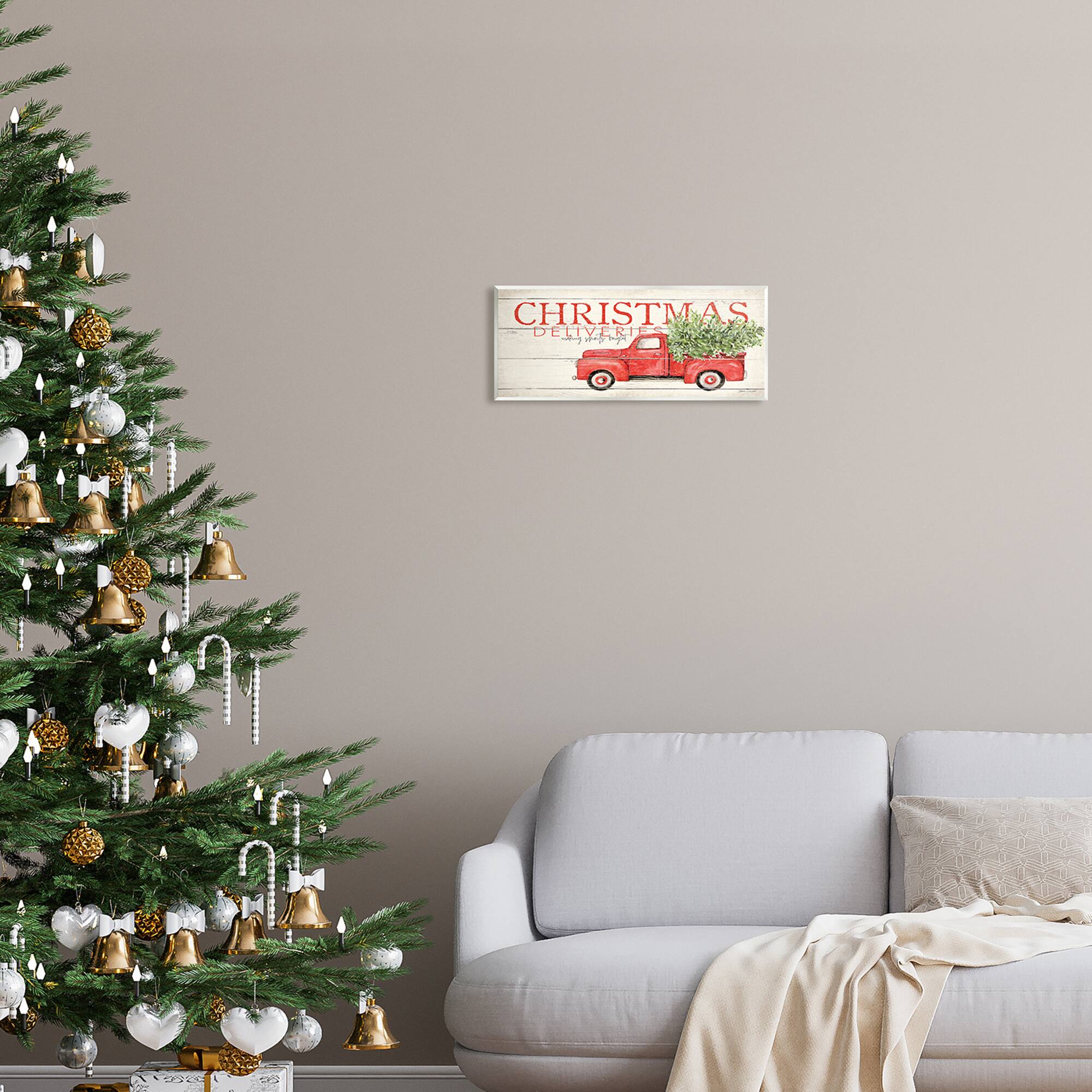 Stupell Industries Christmas Deliveries Red Truck Wall Plaque Art